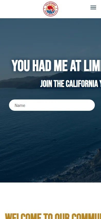 Mobile screenshot of California