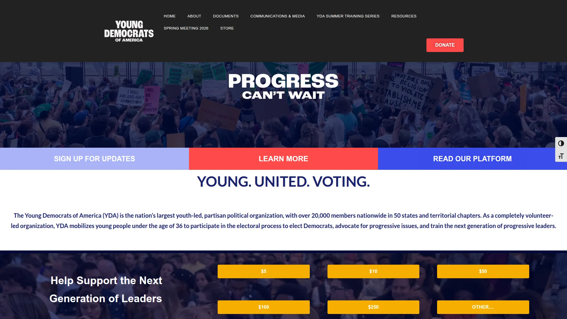 Desktop screenshot of National (YDA)
