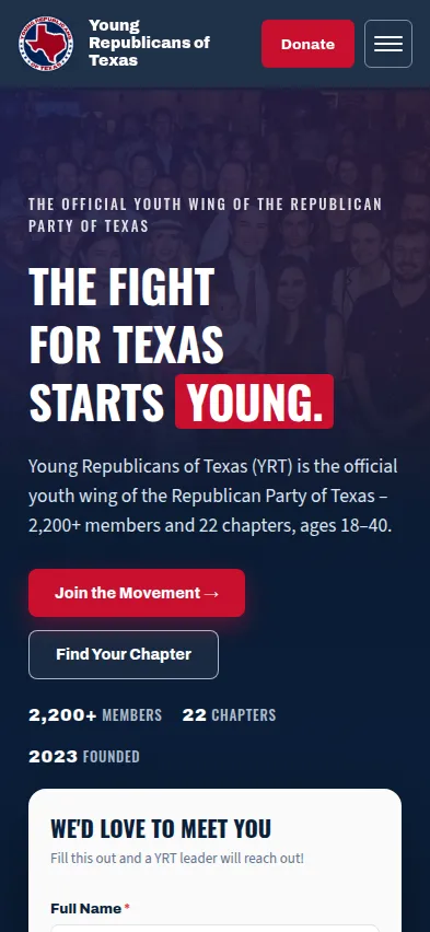 Mobile screenshot of Texas