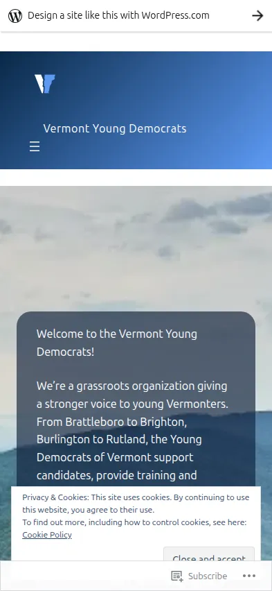Mobile screenshot of Vermont