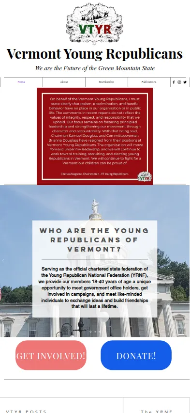 Mobile screenshot of Vermont