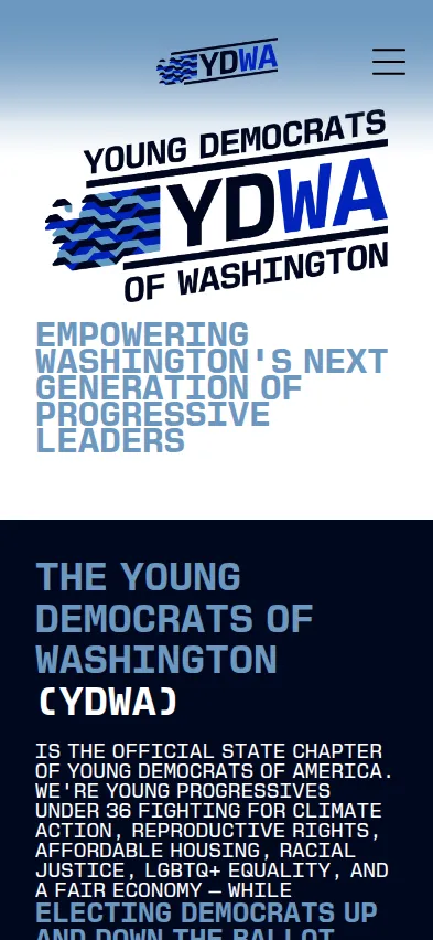 Mobile screenshot of Washington