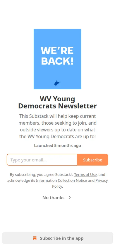 Mobile screenshot of West Virginia