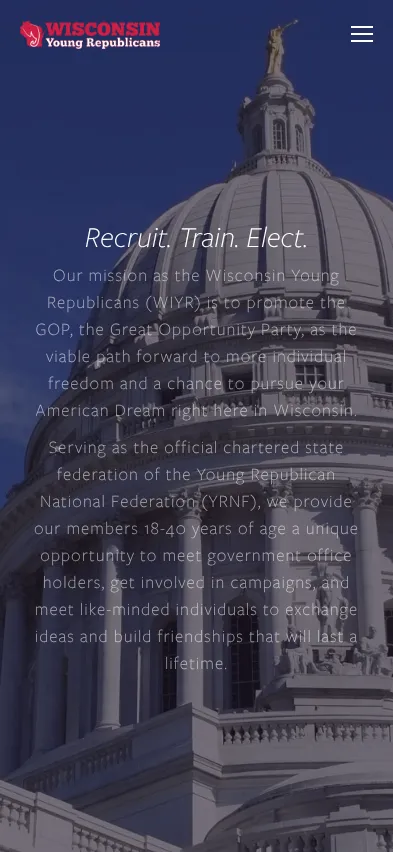 Mobile screenshot of Wisconsin